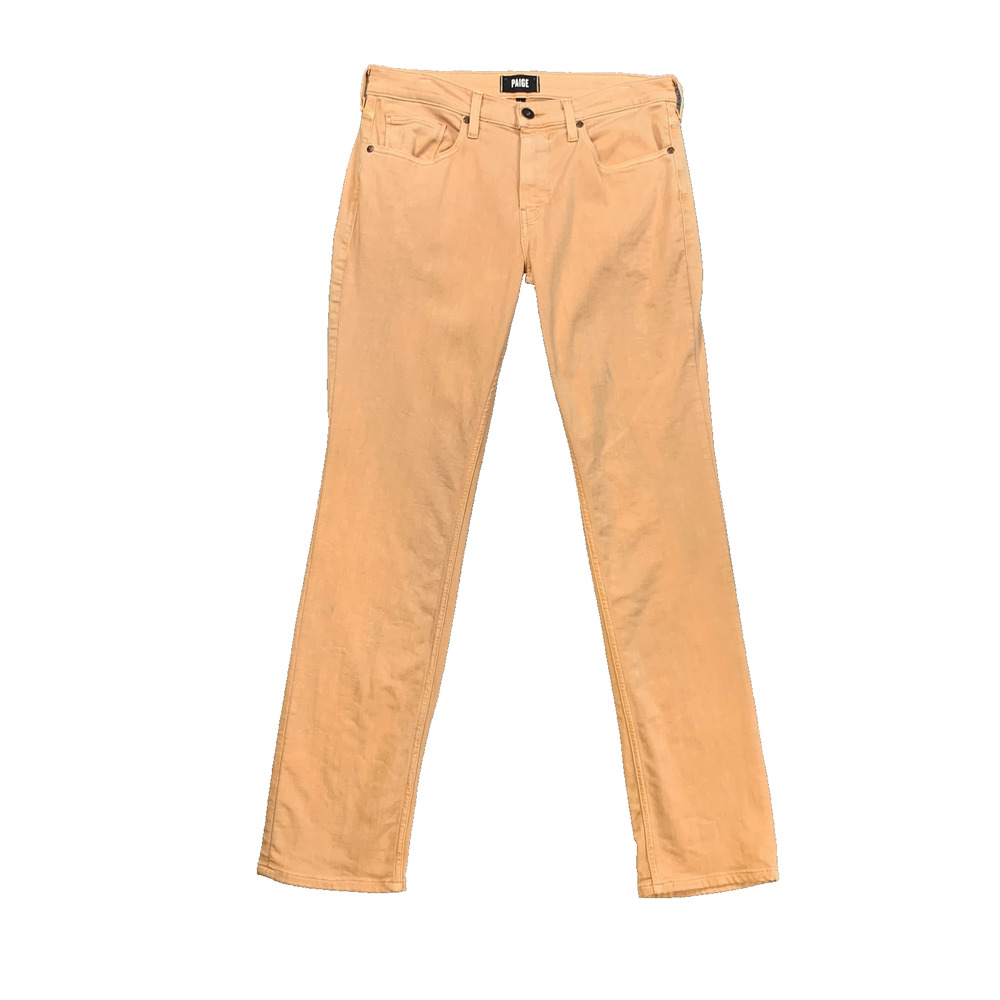 Paige Jeans Mens 33 Peach Federal Slim Straight Mid Rise Rayon Blend Stretch